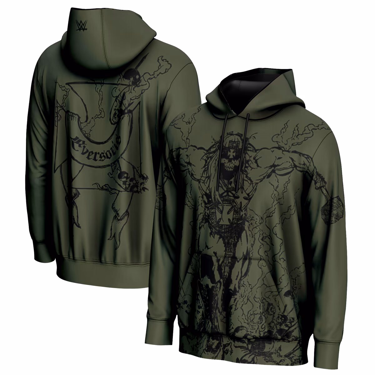 Youth ProSphere Olive Triple H Skull King Pullover Hoodie 2 Youth ProSphere Olive Triple H Skull King Pullover Hoodie