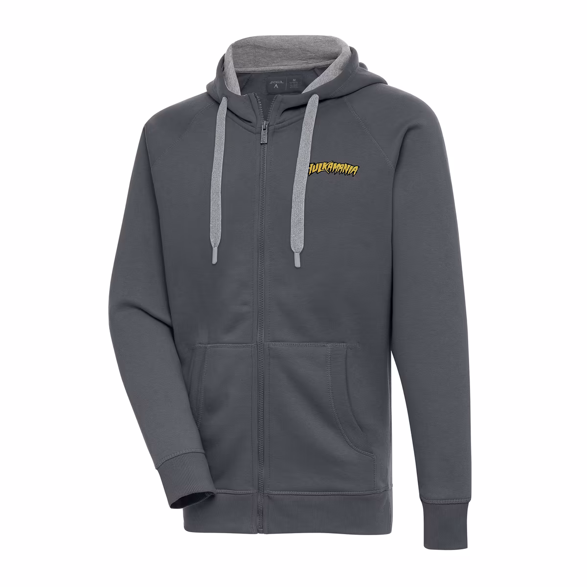Men's Antigua Charcoal Hulk Hogan Victory Full-Zip Hoodie 1 Men's Antigua Charcoal Hulk Hogan Victory Full-Zip Hoodie