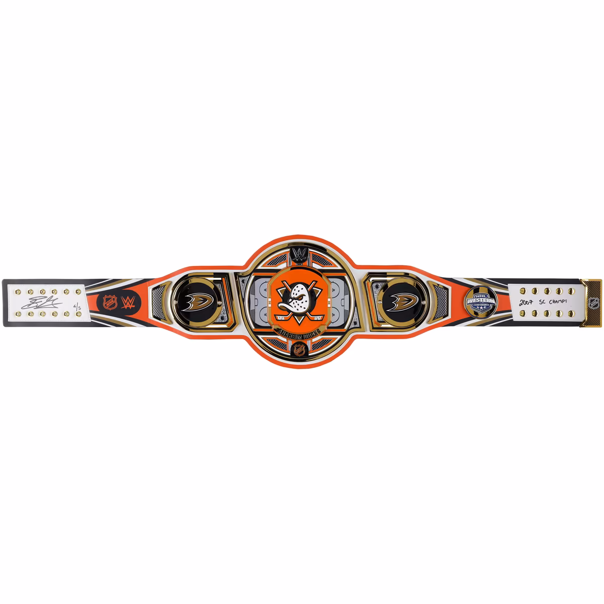 Ryan Getzlaf Anaheim Ducks Autographed WWE Legacy Title Belt with "2007 SC Champs" Inscription - Limited Edition of 5