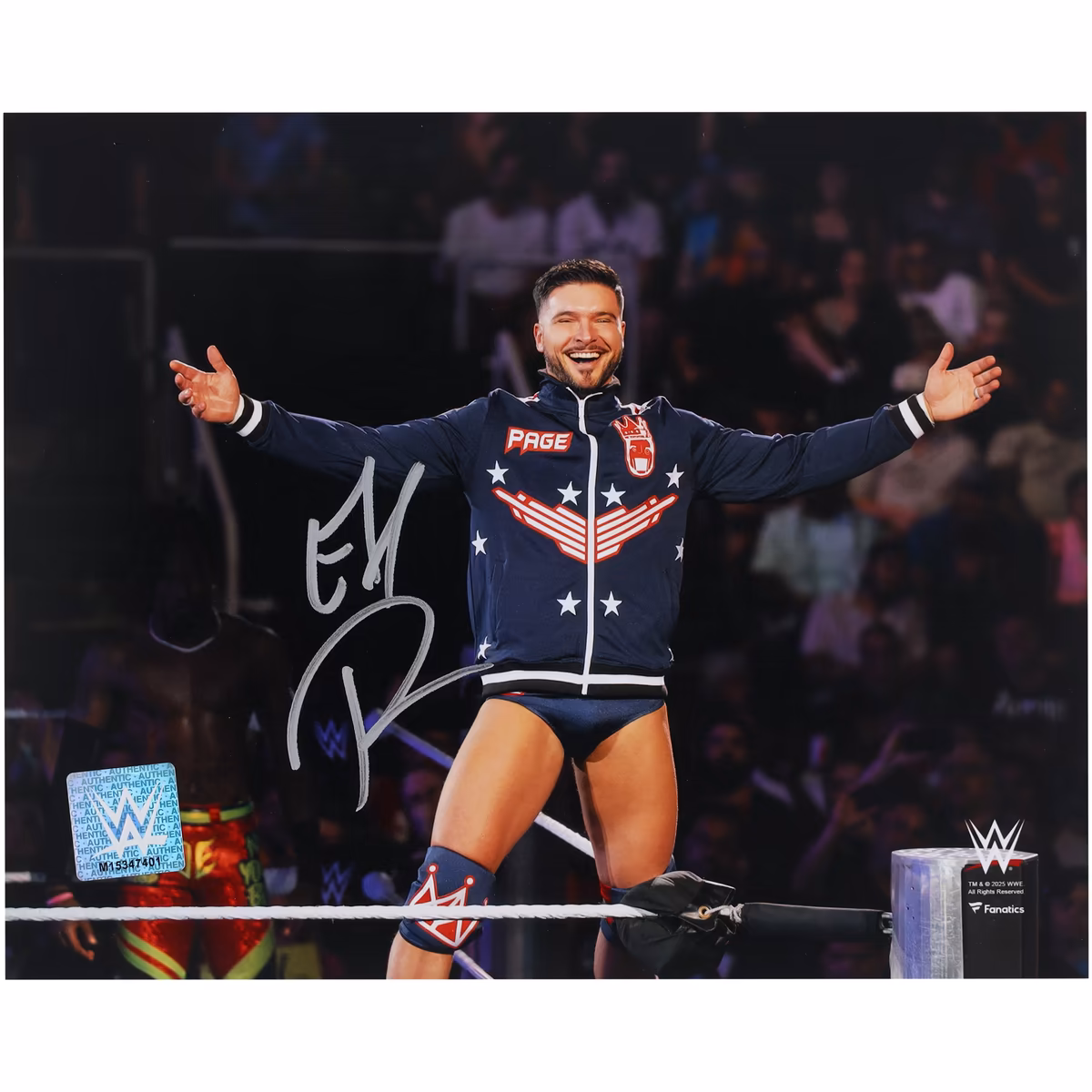 Ethan Page WWE Autographed 8" x 10" On The Ropes Arms Out Photograph 5 Ethan Page WWE Autographed 8" x 10" On The Ropes Arms Out Photograph