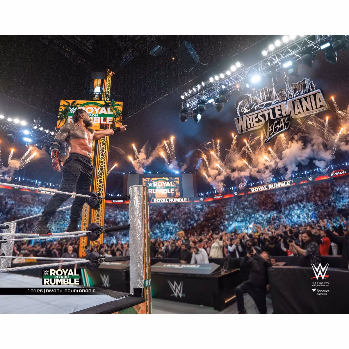Roman Reigns WWE Unsigned 2026 Royal Rumble Men's Winner Photograph 3 Roman Reigns WWE Unsigned 2026 Royal Rumble Men's Winner Photograph