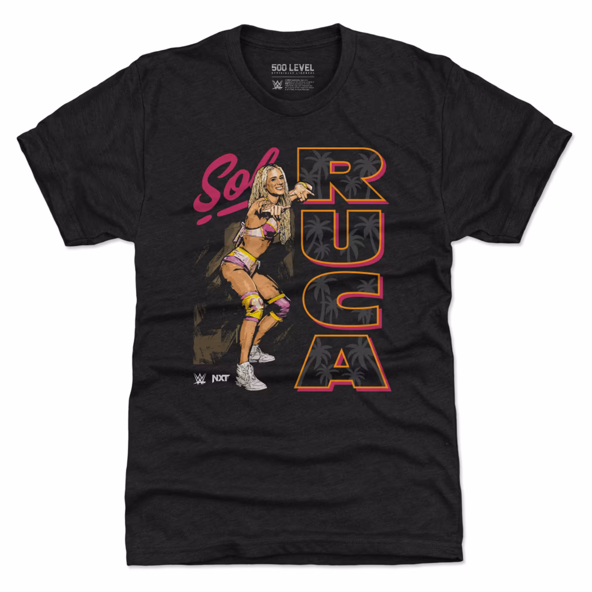Men's 500 Level Heather Black Sol Ruca Vertical Name Premium Tri-Blend T-Shirt