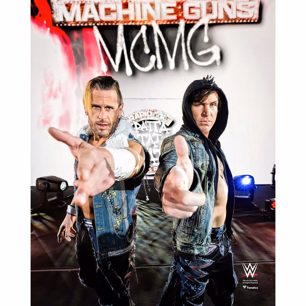 Chris Sabin and Alex Shelly Motor City Machine Guns WWE Unsigned Entrance Pose Photograph