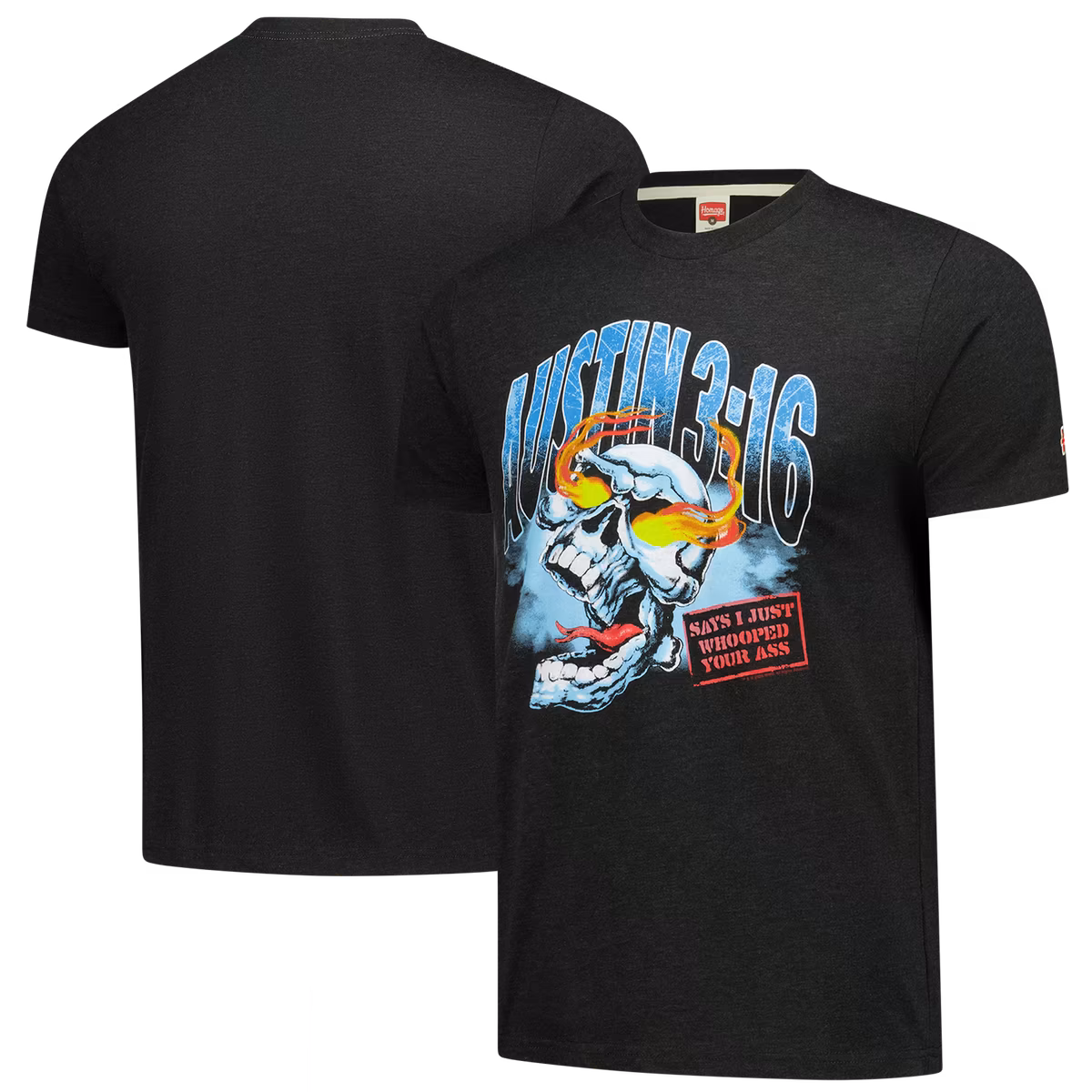 Men's Charcoal "Stone Cold" Steve Austin 3:16 Skull Tri-Blend T-Shirt