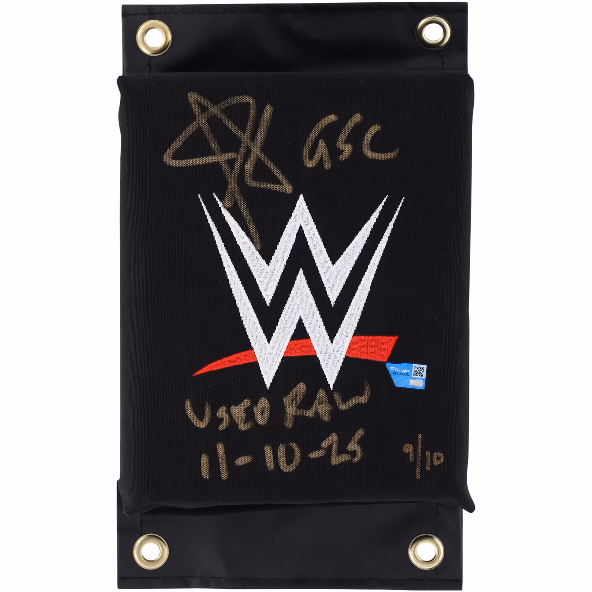 John Cena WWE Autographed Match-Used Turnbuckle Corner Pad from Monday Night RAW on November 10, 2025 with "GSC" & "Used RAW 11-10-25" Inscriptions - Limited Edition of 10 2 John Cena WWE Autographed Match-Used Turnbuckle Corner Pad from Monday Night RAW on November 10, 2025 with "GSC" & "Used RAW 11-10-25" Inscriptions - Limited Edition of 10