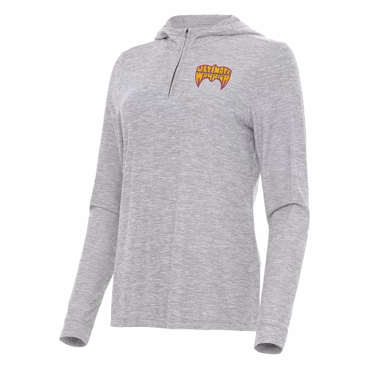 Women's Antigua Heather Gray The Ultimate Warrior Daybreak Quarter-Zip Hoodie 3 Women's Antigua Heather Gray The Ultimate Warrior Daybreak Quarter-Zip Hoodie