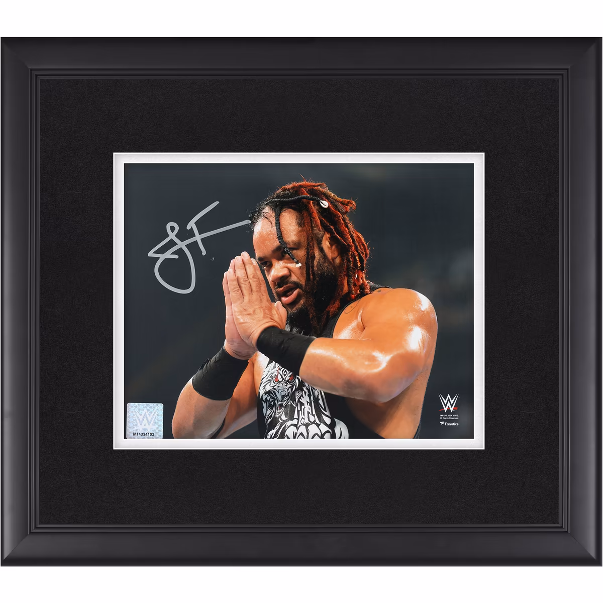 Jacob Fatu WWE Autographed Framed 8" x 10" Prayer Hands Photograph
