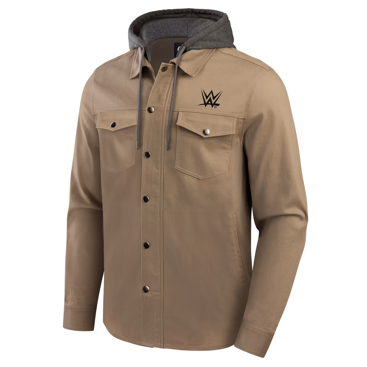 Men's Darius Rucker Collection by Fanatics Tan WWE Logo Full-Snap Hooded Jacket 4 Men's Darius Rucker Collection by Fanatics Tan WWE Logo Full-Snap Hooded Jacket