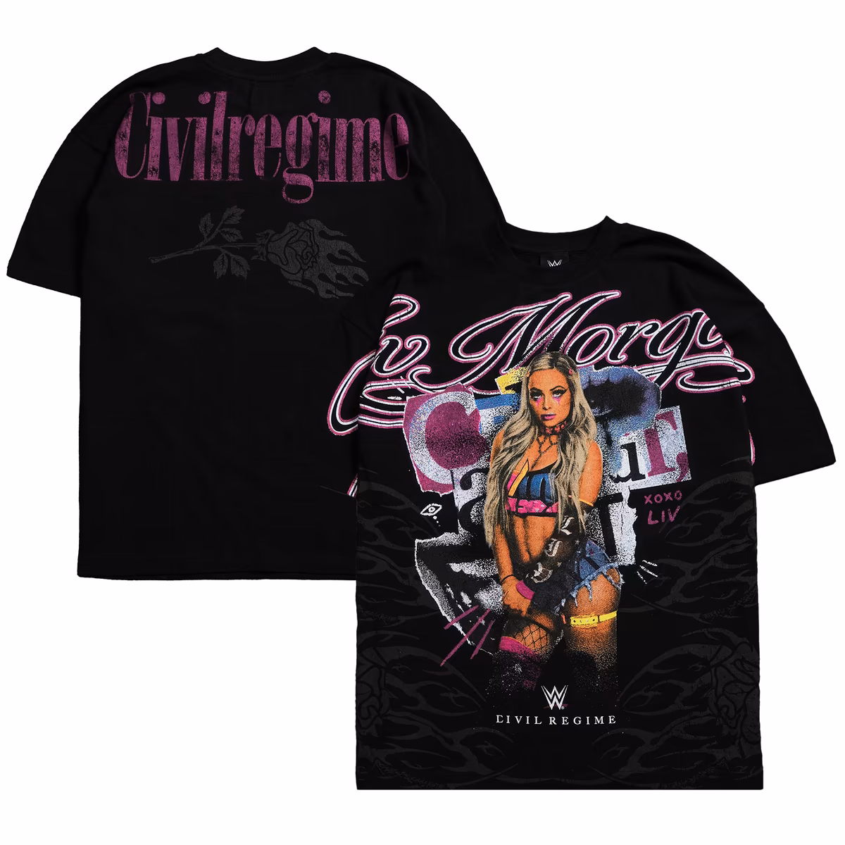 Men's Civil Regime  Black Liv Morgan Xoxo Liv Boxy T-Shirt