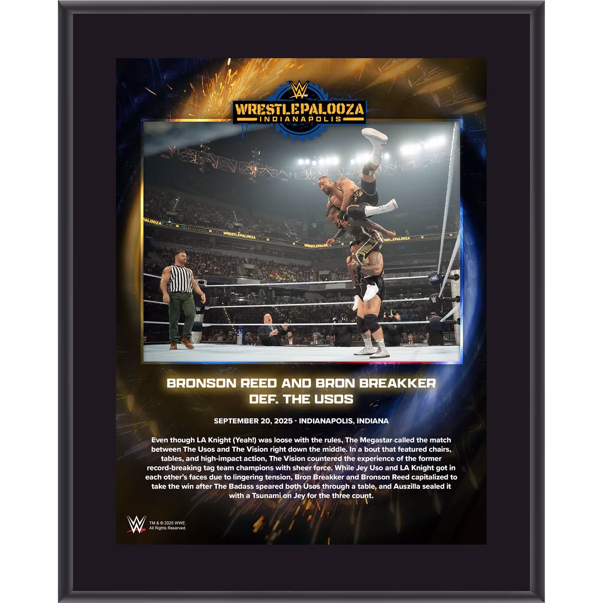 Bron Breakker & Bronson Reed WWE 10.5" x 13" Wrestlepalooza 2025 Sublimated Plaque 11 Bron Breakker & Bronson Reed WWE 10.5" x 13" Wrestlepalooza 2025 Sublimated Plaque