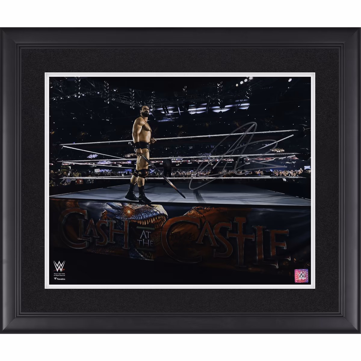 Drew McIntyre WWE Autographed Framed 16" x 20" Clash at the Castle Entrance Photograph