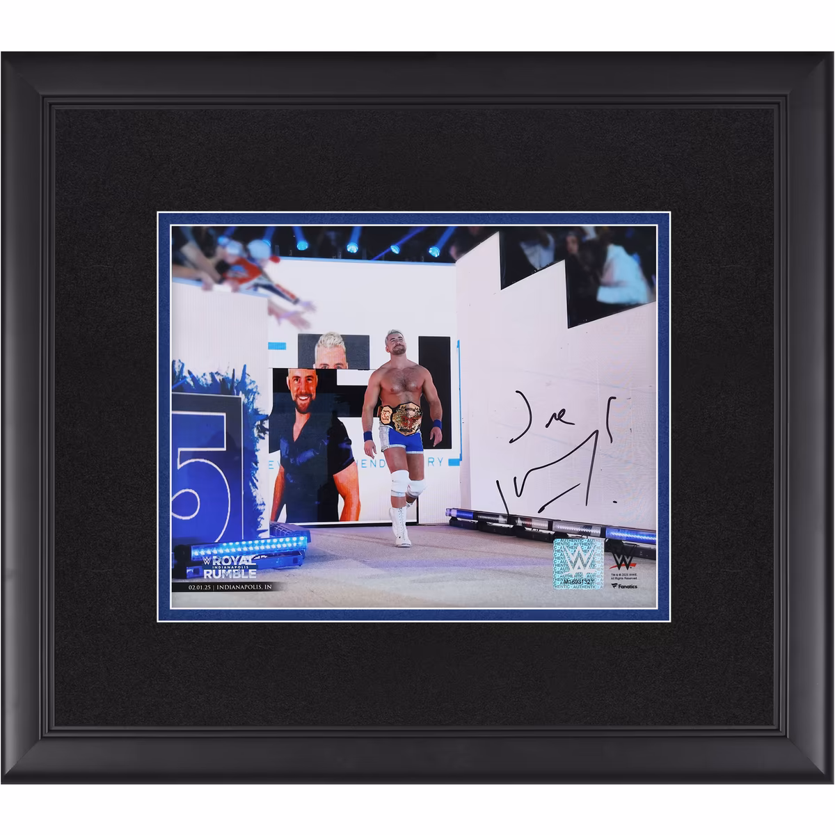 Joe Hendry WWE Autographed Framed 8" x 10" 2025 Royal Rumble Debut Photograph