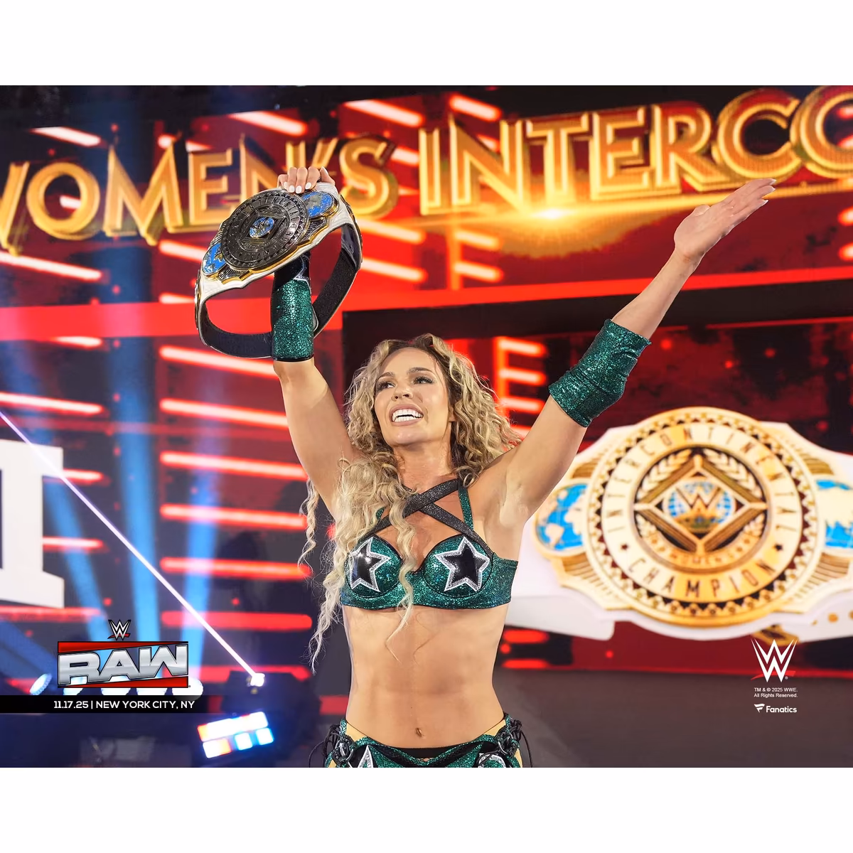 Maxxine Dupri WWE Unsigned Raising Women's Intercontinental Title Photograph