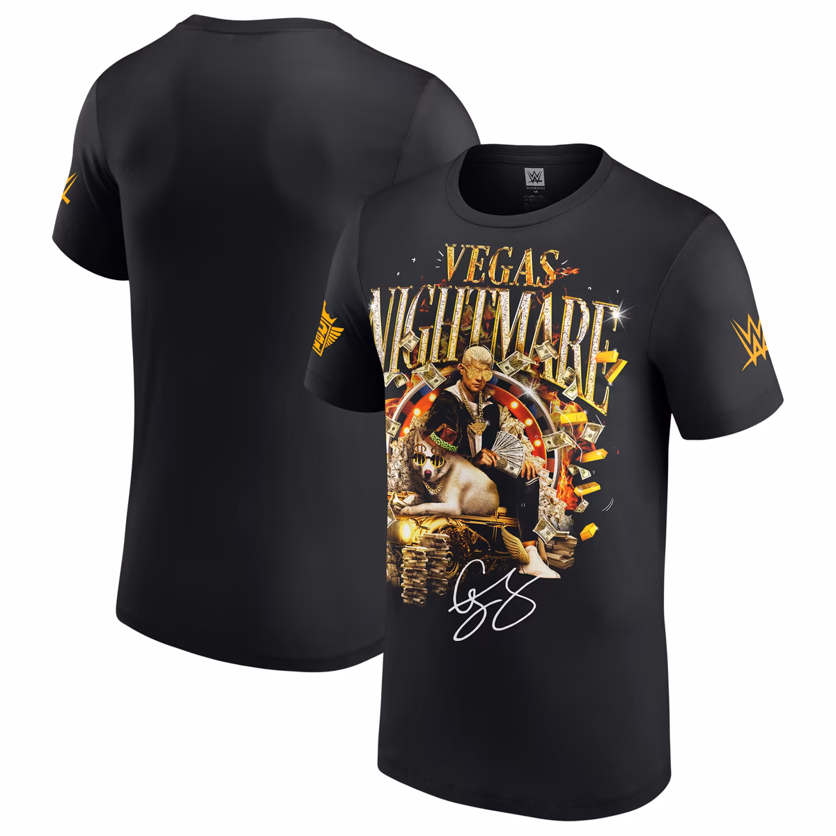 Men's Black Cody Rhodes Vegas Nightmare High Roller T-Shirt 2 Men's Black Cody Rhodes Vegas Nightmare High Roller T-Shirt