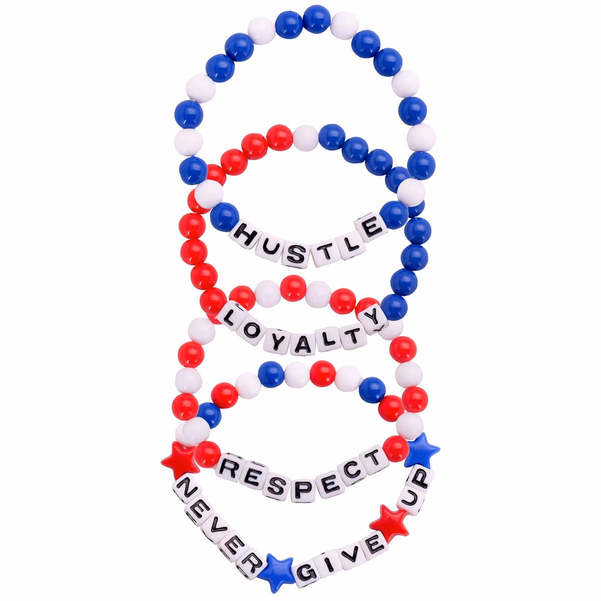 John Cena 4-Pack Beaded Bracelet Set 1 John Cena 4-Pack Beaded Bracelet Set