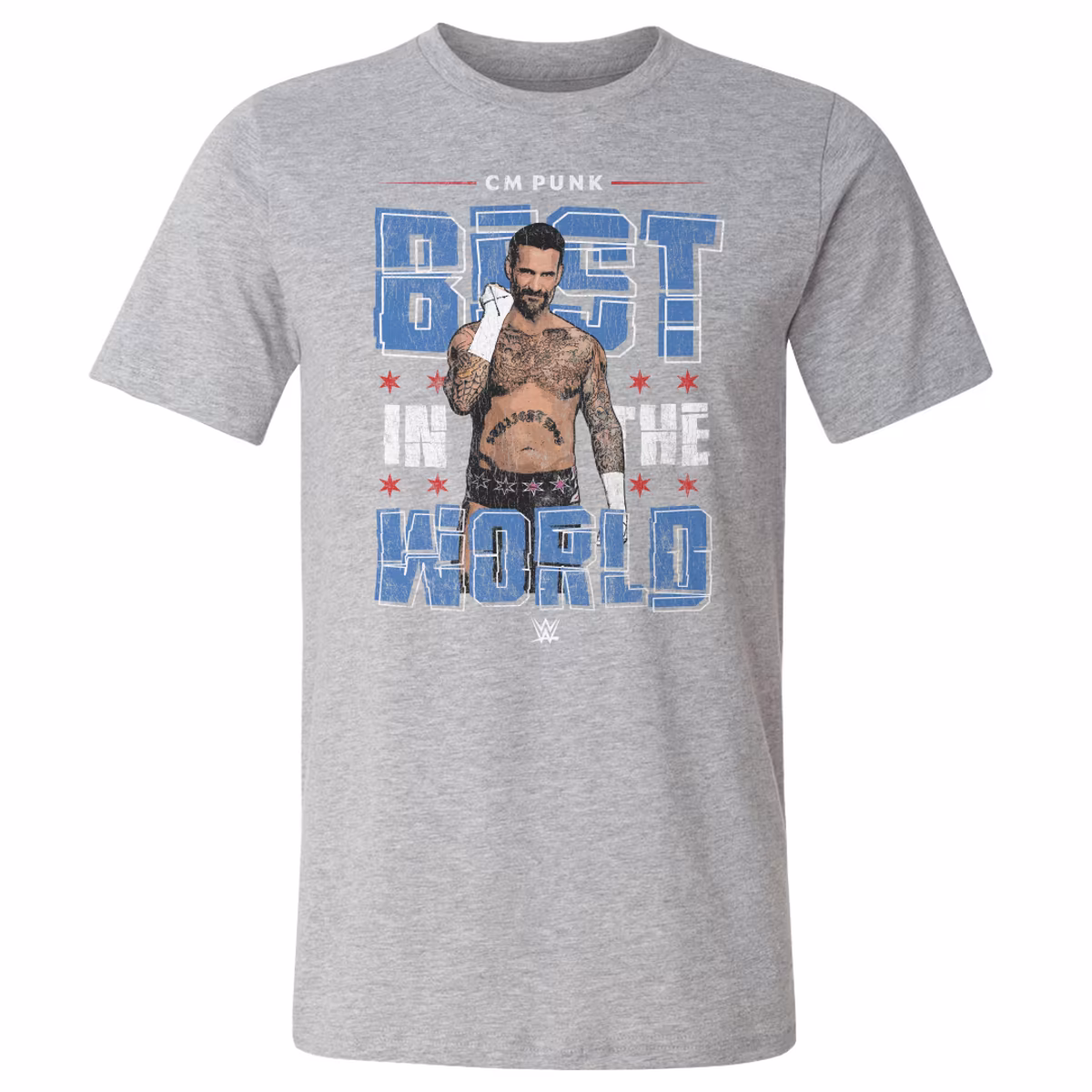 Men's 500 Level Heather Gray CM Punk Gritty T-Shirt 20 Men's 500 Level Heather Gray CM Punk Gritty T-Shirt