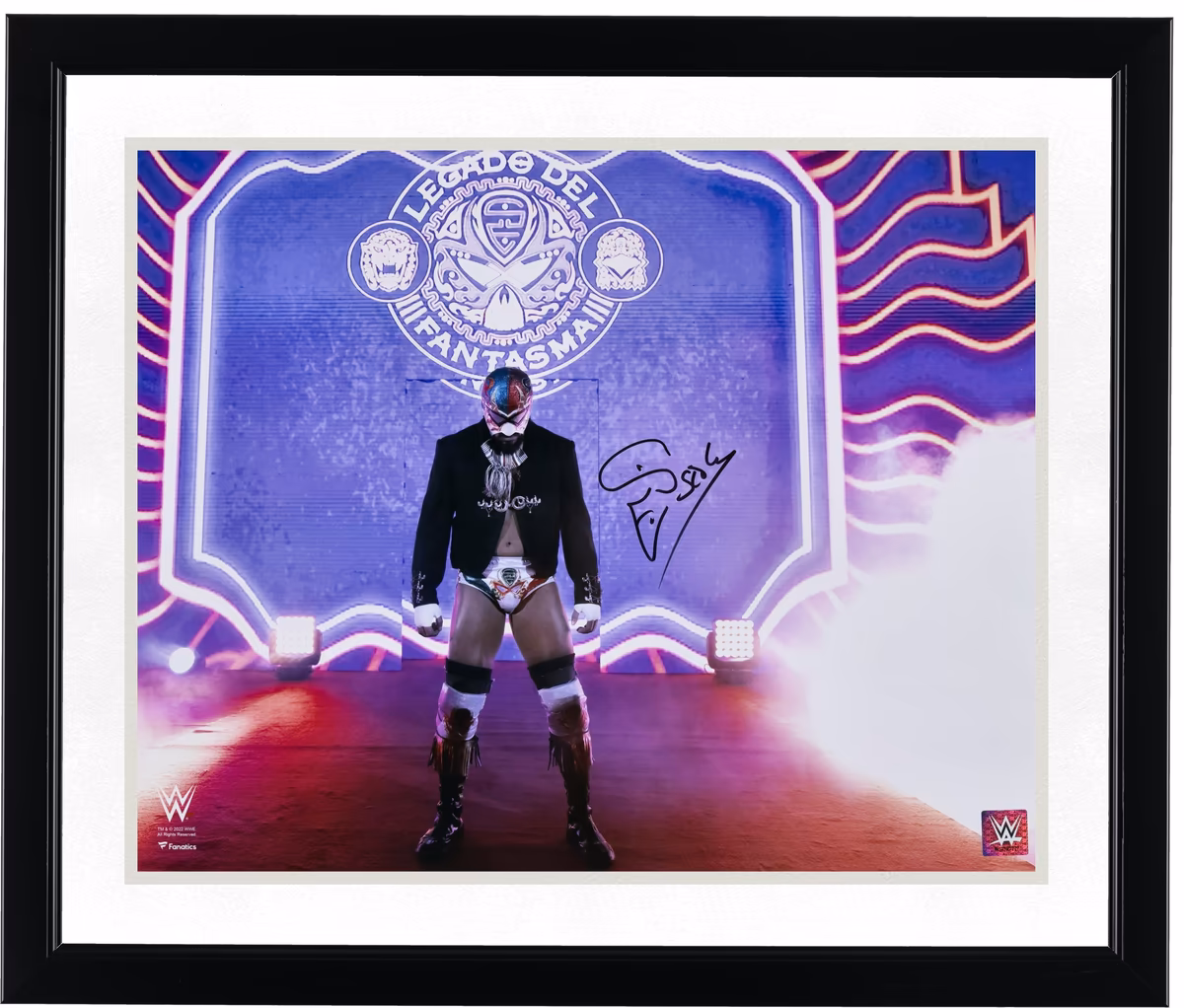 Santos Escobar WWE Autographed 16" x 20" Entrance Wearing Mask Photograph 3 Santos Escobar WWE Autographed 16" x 20" Entrance Wearing Mask Photograph