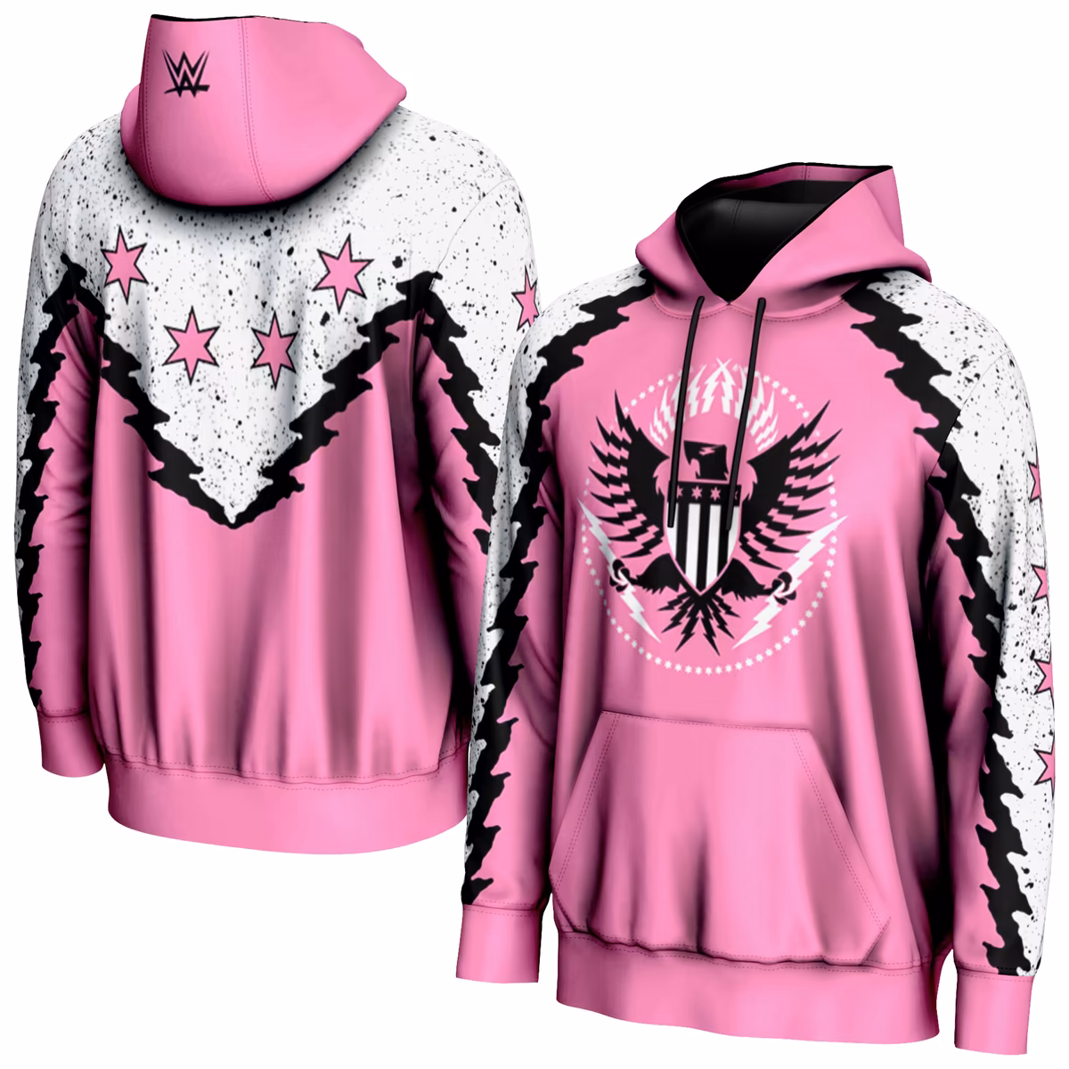 Men's ProSphere Pink CM Punk Lightning Pullover Hoodie 2 Men's ProSphere Pink CM Punk Lightning Pullover Hoodie