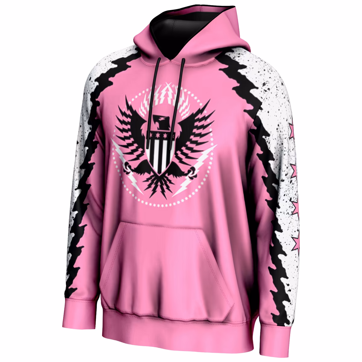 Men's ProSphere Pink CM Punk Lightning Pullover Hoodie 3 Men's ProSphere Pink CM Punk Lightning Pullover Hoodie
