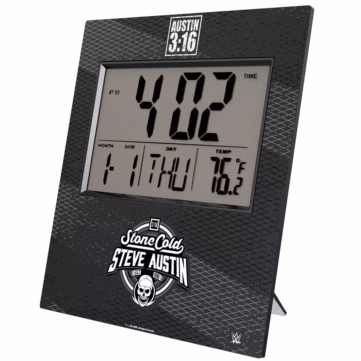 Keyscaper Gray "Stone Cold" Steve Austin Digital Desk/Wall Clock