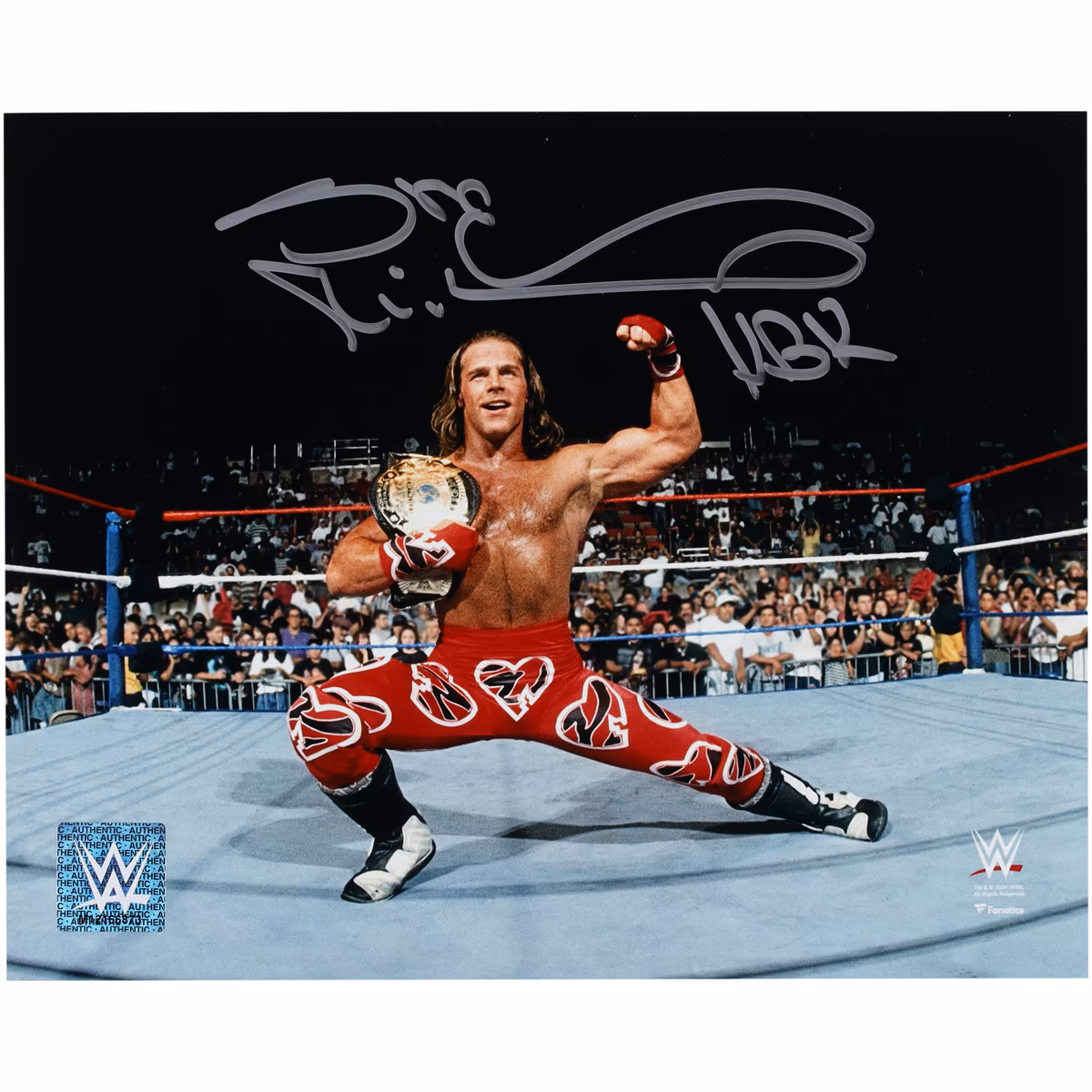 Shawn Michaels WWE Autographed 8'' x 10'' In-Ring Pose With Title Photograph