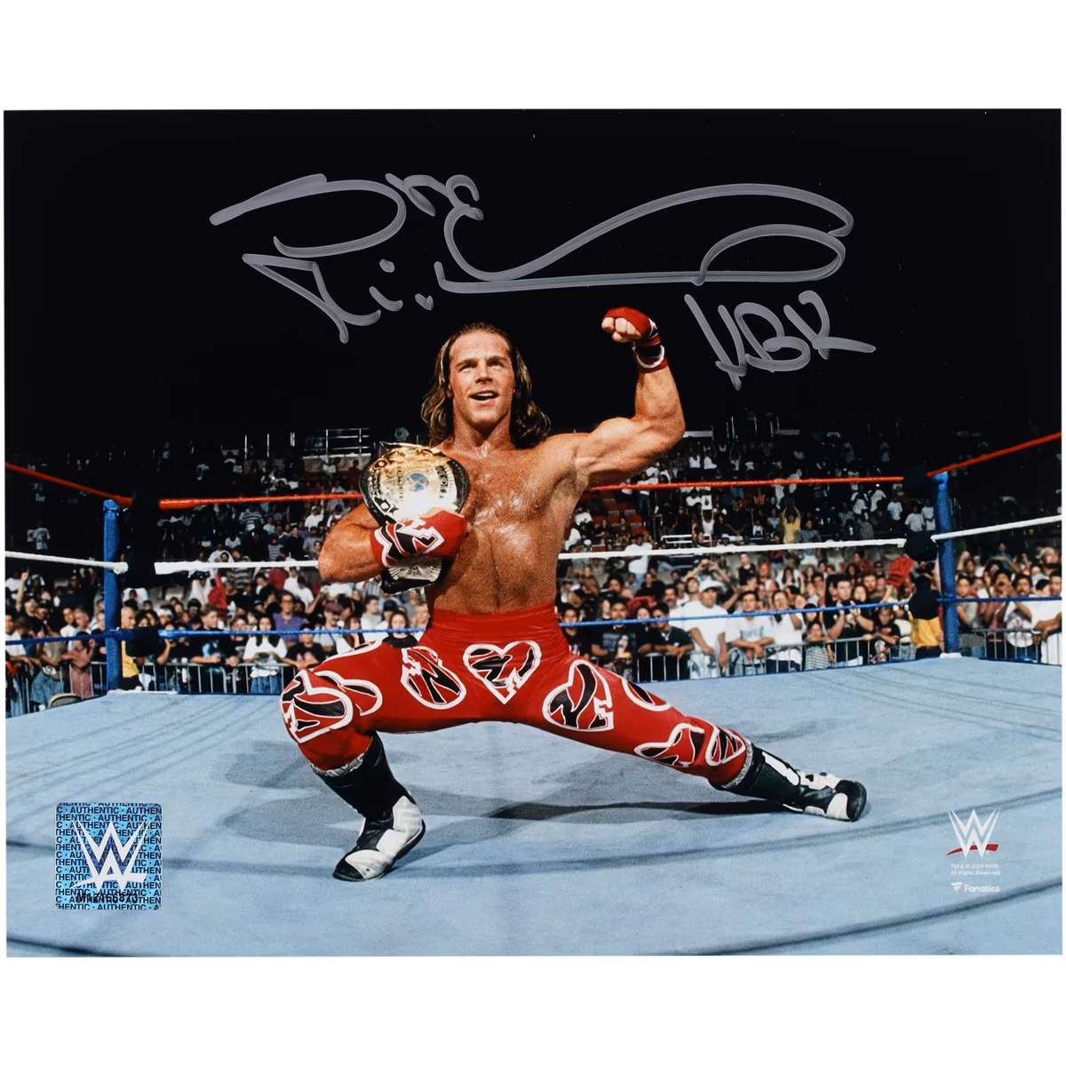 Shawn Michaels WWE Autographed 8'' x 10'' In-Ring Pose With Title Photograph