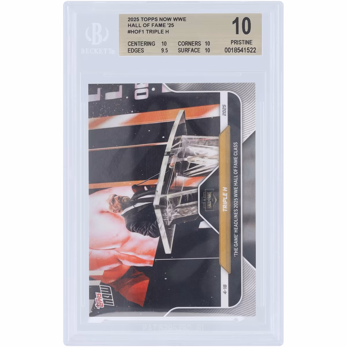 Triple H WWE 2025 Topps Now 'The Game' Headlines '25 WWE Hall of Fame Class #HOF 1 BGS Authenticated 10 Card - 10,10,9.5,10 Subgrades