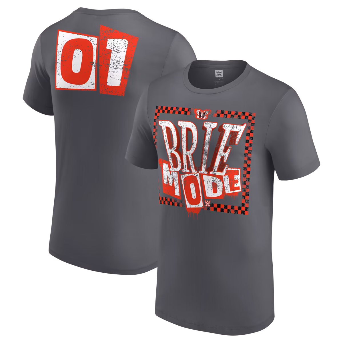 Men's Gray Brie Bella Checkered T-Shirt