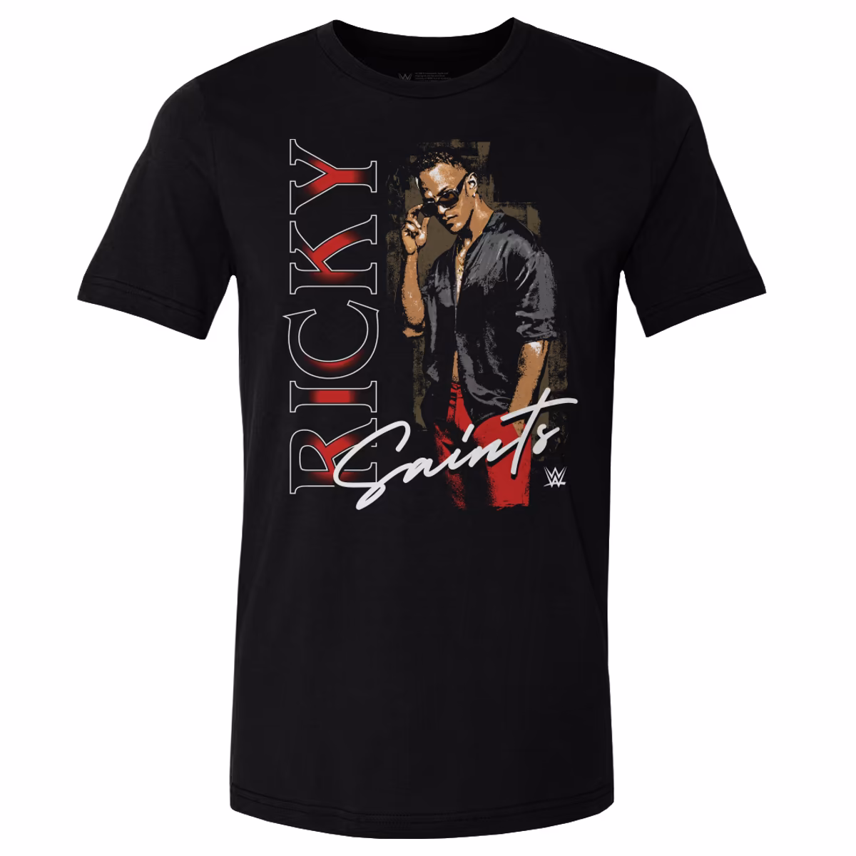 Men's 500 Level Black Ricky Saints Vertical Name T-Shirt 1 Men's 500 Level Black Ricky Saints Vertical Name T-Shirt