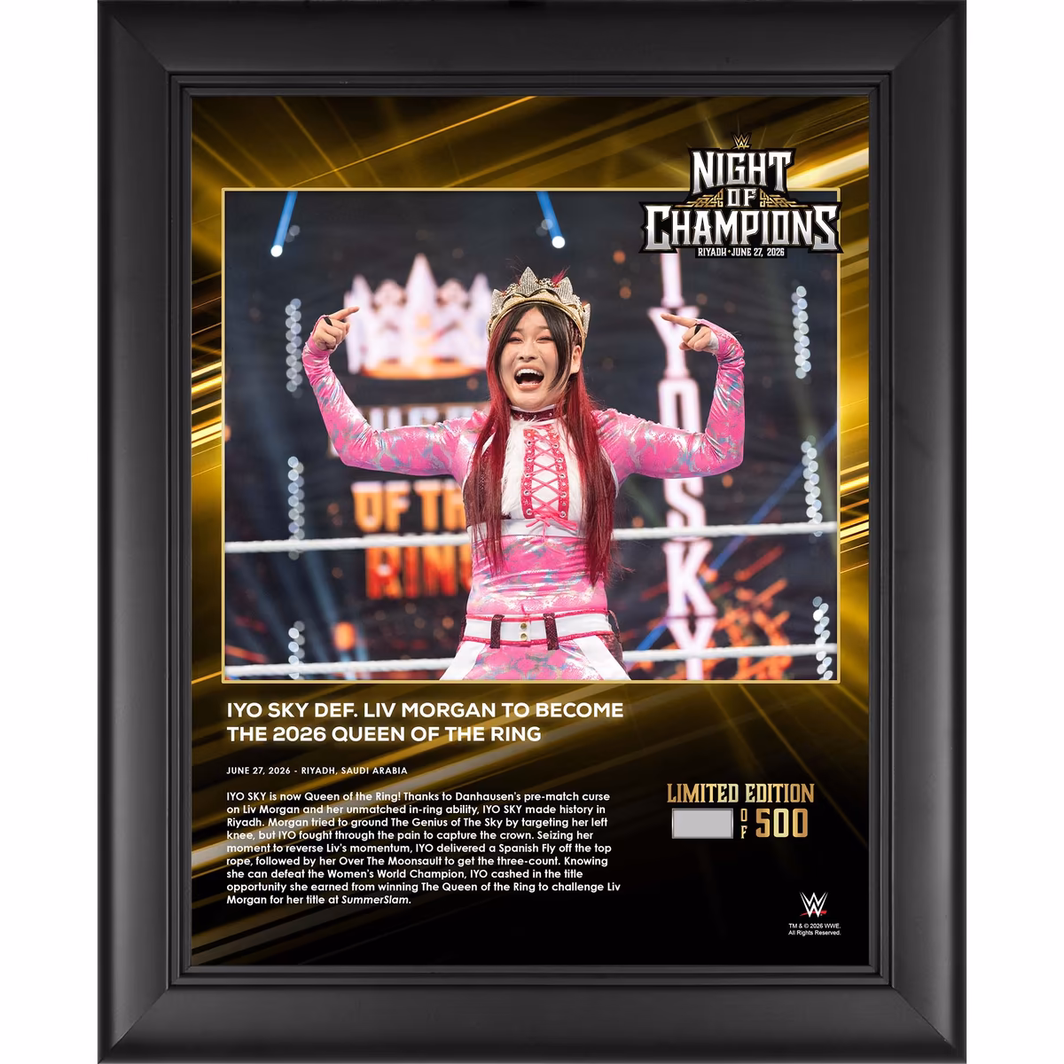 IYO SKY WWE Framed 13" x 16" Night of Champions 2026 Collage - Limited Edition of 500