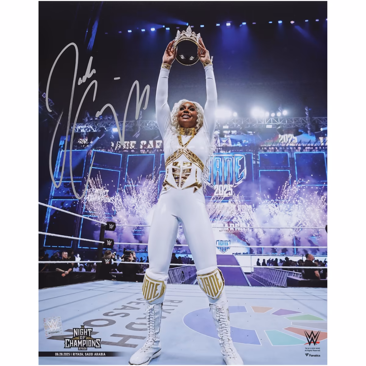 Jade Cargill WWE Autographed 16" x 20" 2025 Queen of the Ring Celebration Photograph