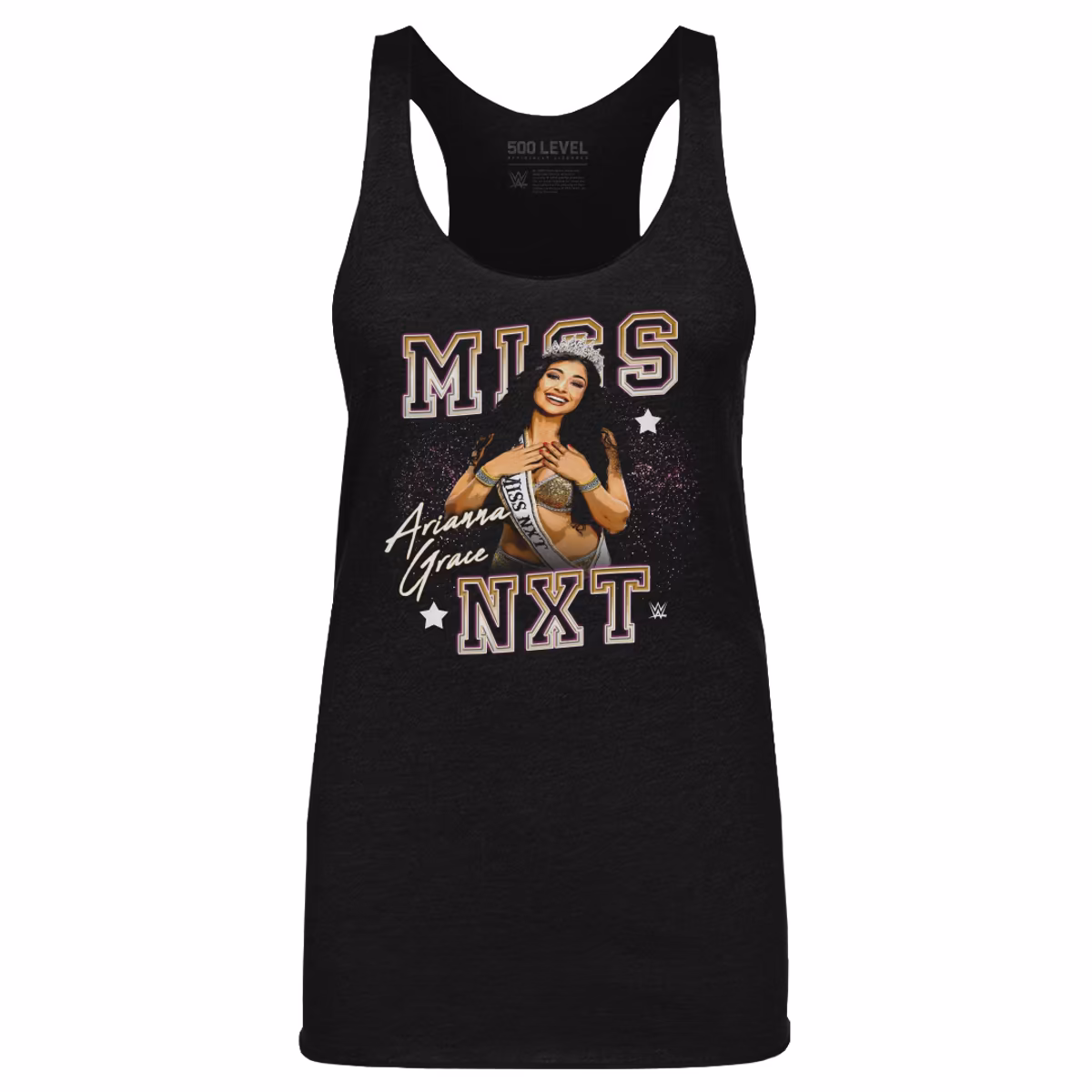 Women's 500 Level  Heather Black Arianna Grace Miss NXT Tri-Blend Tank Top