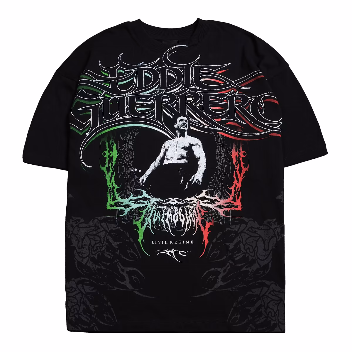 Men's Civil Regime Black Eddie Guerrero Lucha Rose Everyday Boxy T-Shirt 3 Men's Civil Regime Black Eddie Guerrero Lucha Rose Everyday Boxy T-Shirt