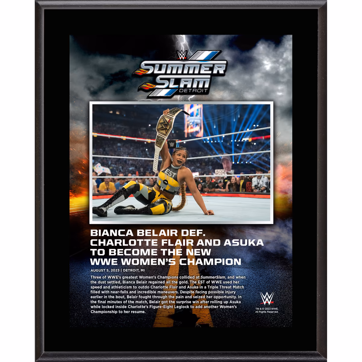 Bianca Belair WWE 10.5" x 13" 2023 SummerSlam Sublimated Plaque