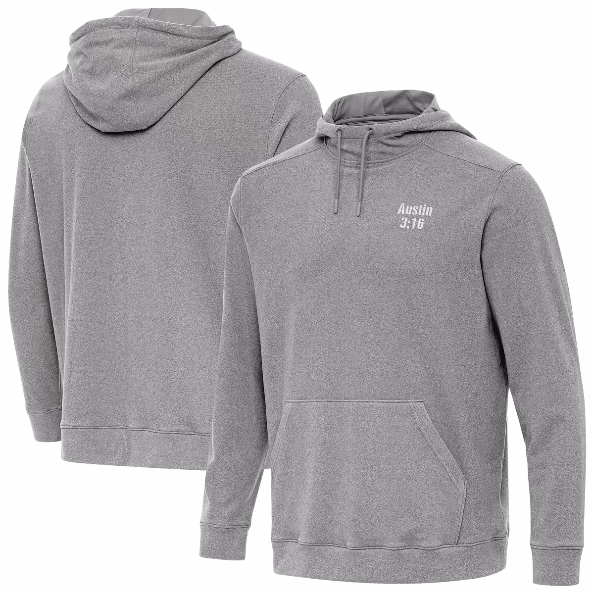 Men's Antigua Heather Charcoal "Stone Cold" Steve Austin Cloud Hoodie 7 Men's Antigua Heather Charcoal "Stone Cold" Steve Austin Cloud Hoodie