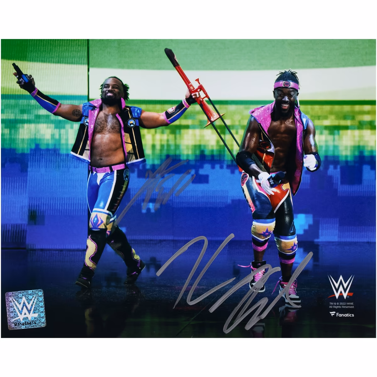 Xavier Woods & Kofi Kingston WWE Multi-Signed 8" x 10" Entrance Photograph 2 Xavier Woods & Kofi Kingston WWE Multi-Signed 8" x 10" Entrance Photograph