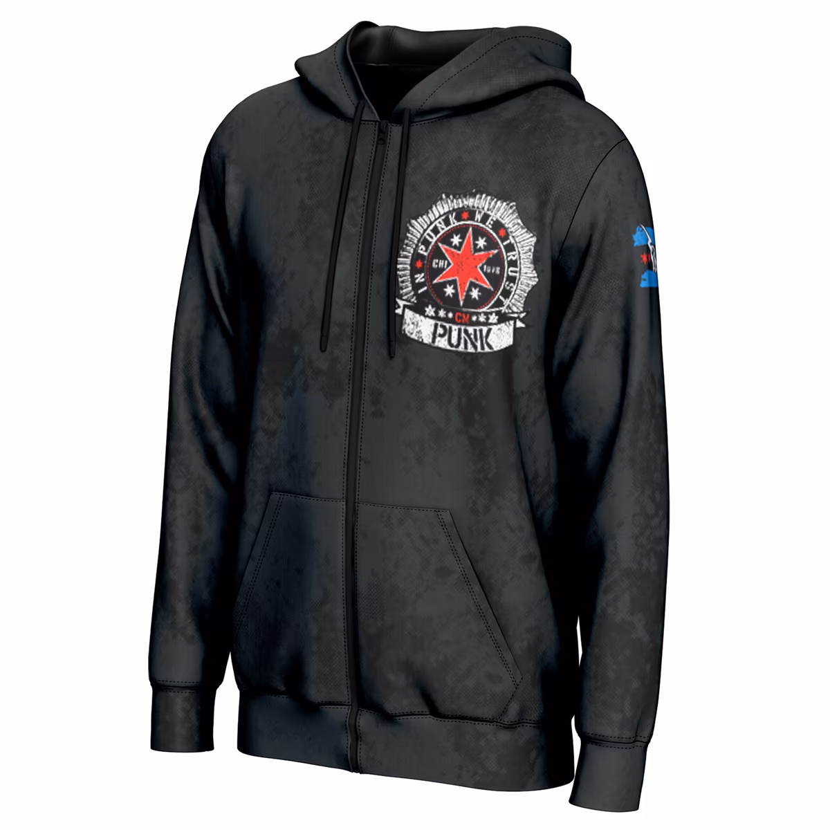 Men's ProSphere Black CM Punk In Punk We Trust Full-Zip Hoodie 3 Men's ProSphere Black CM Punk In Punk We Trust Full-Zip Hoodie