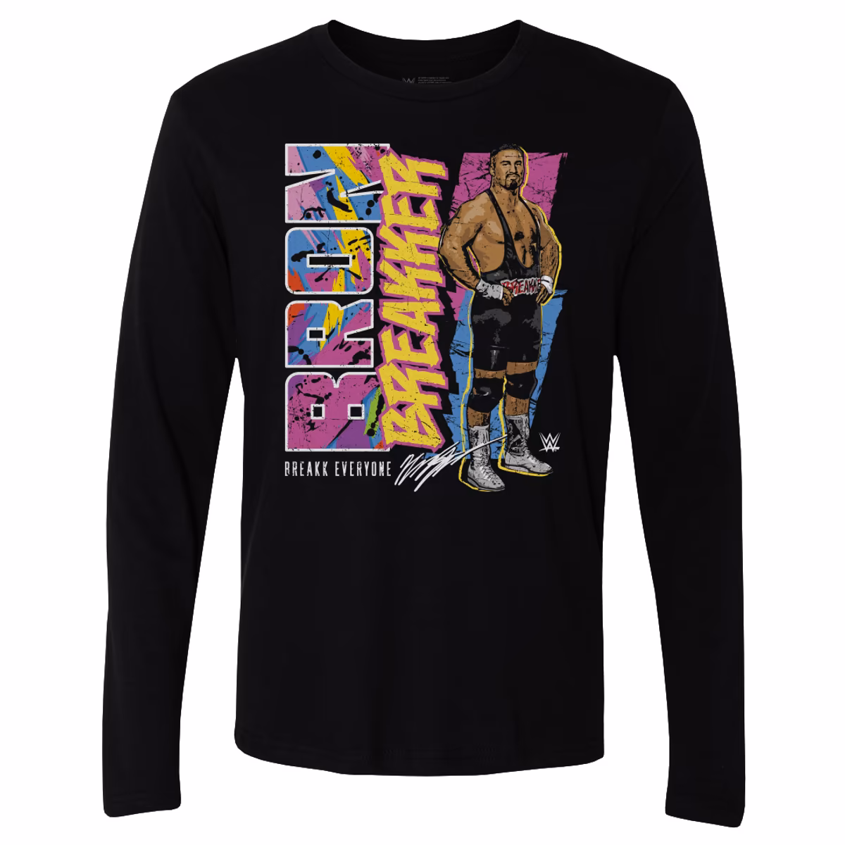 Men's 500 Level Black Bron Breakker Retro Long Sleeve T-Shirt 10 Men's 500 Level Black Bron Breakker Retro Long Sleeve T-Shirt