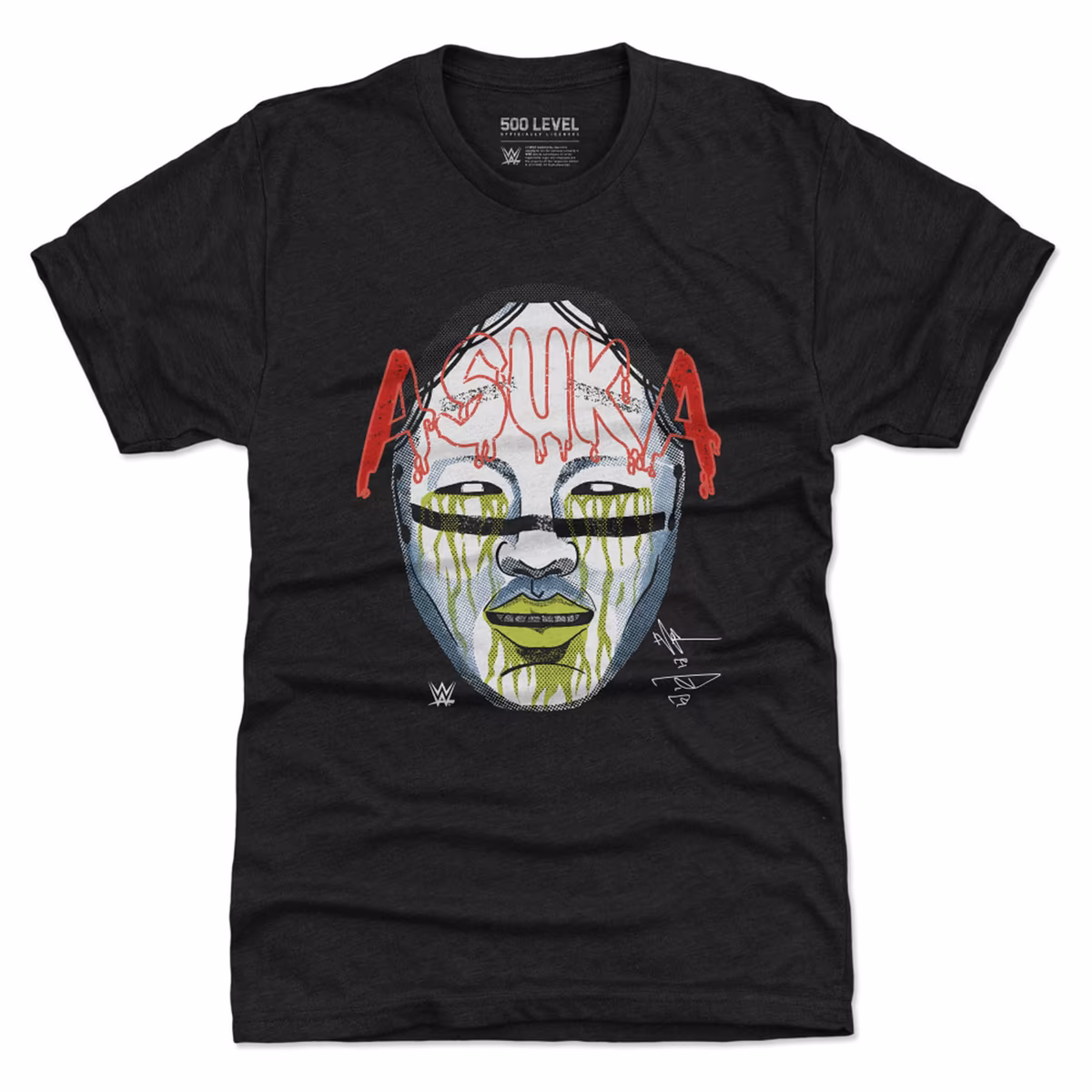 Men's 500 Level  Heather Black Asuka Mask Premium Tri-Blend T-Shirt