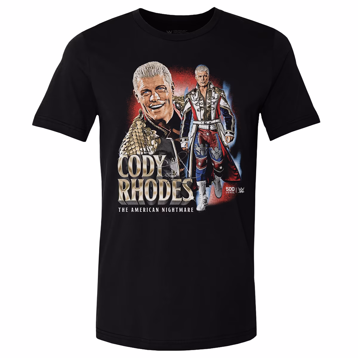 Men's 500 Level Black Cody Rhodes American Nightmare Vintage T-Shirt 1 Men's 500 Level Black Cody Rhodes American Nightmare Vintage T-Shirt