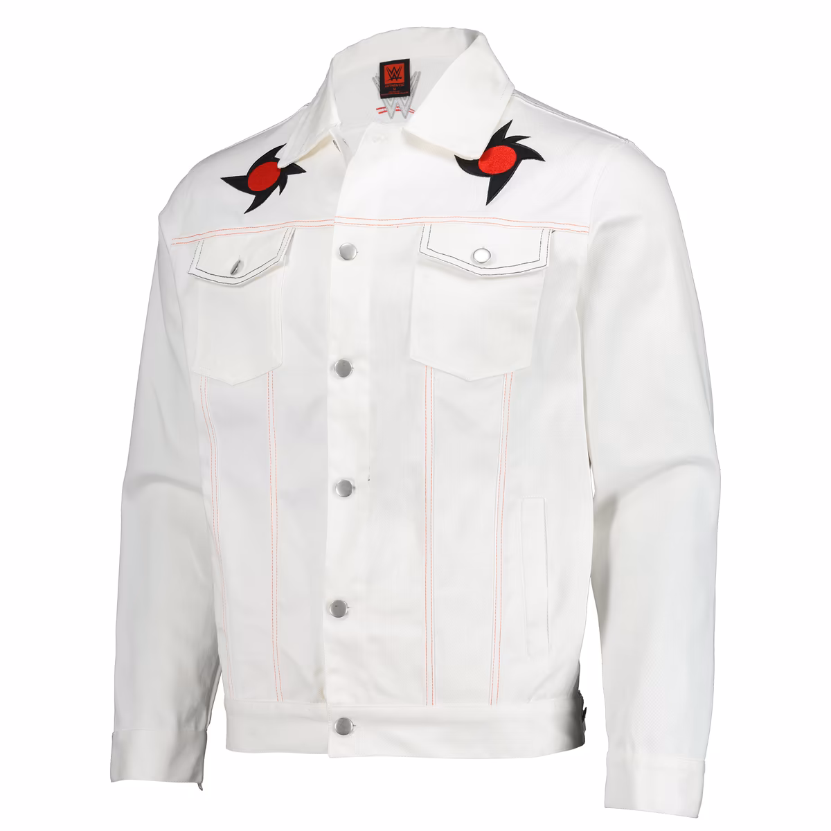 Men's White Penta Full-Button Denim Jacket 3 Men's White Penta Full-Button Denim Jacket