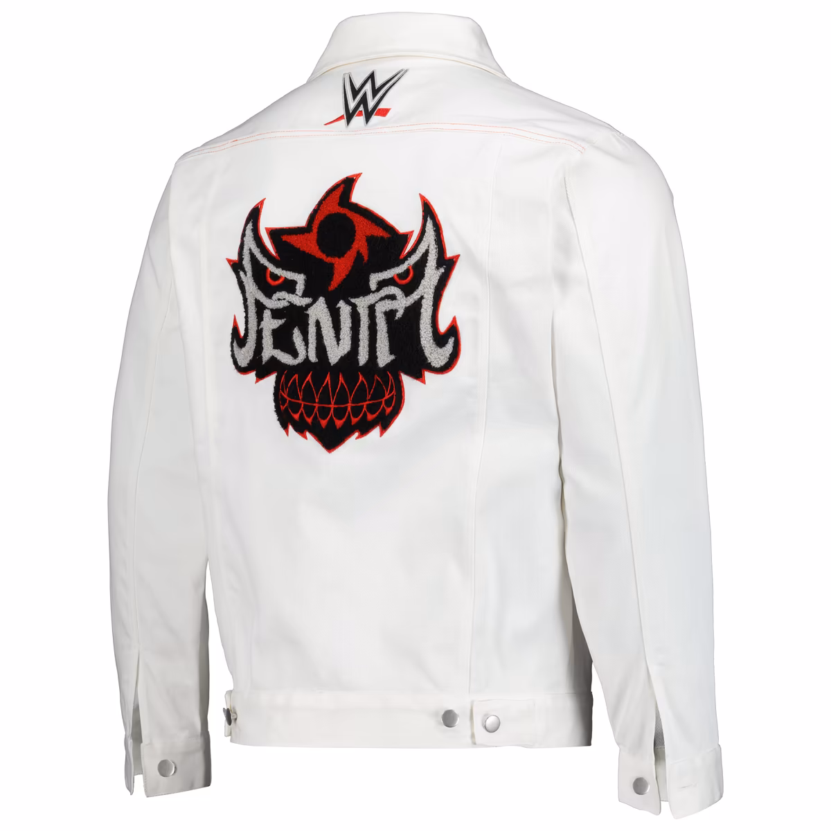 Men's White Penta Full-Button Denim Jacket 4 Men's White Penta Full-Button Denim Jacket