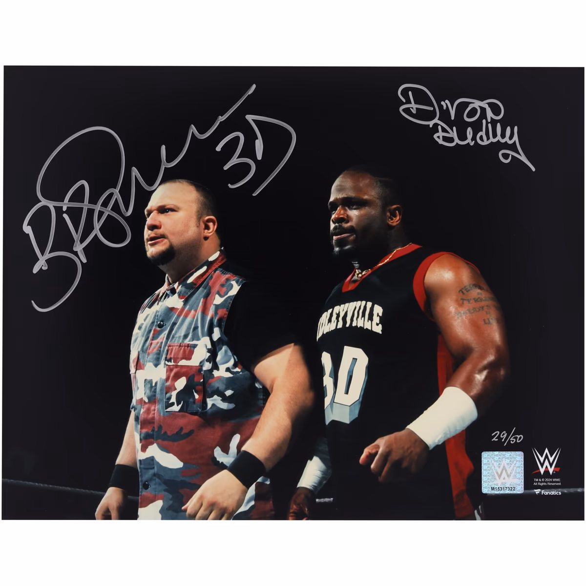 The Dudley Boyz WWE Autographed 11" x 14" In Ring Spotlight Photograph - Limited Edition of 50
