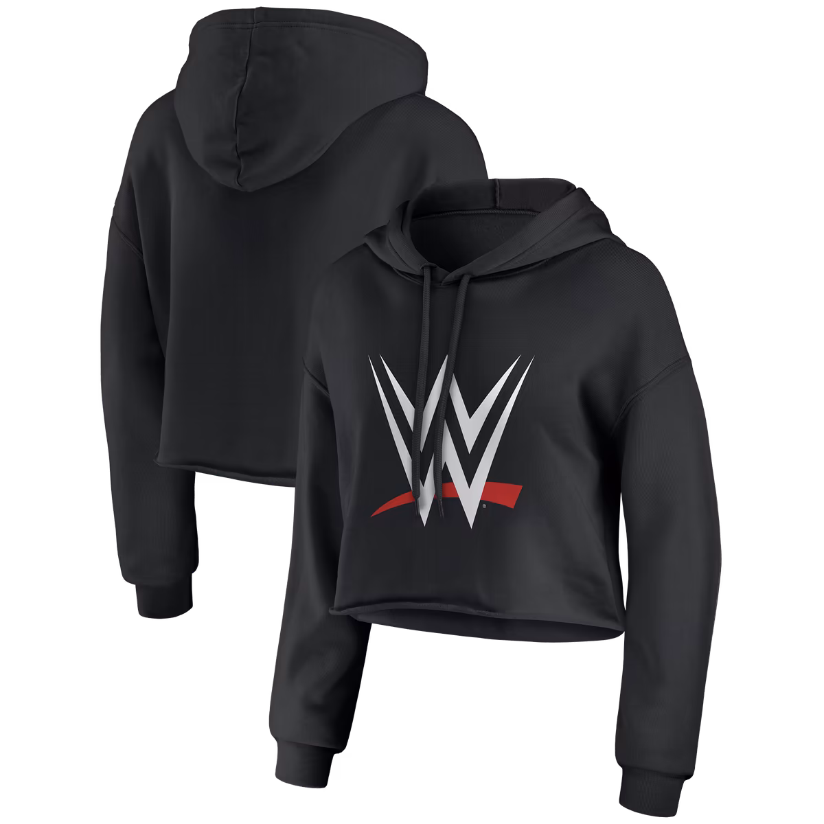 Women's WEAR by Erin Andrews Black WWE Logo Oversized Cropped Hoodie 15 Women's WEAR by Erin Andrews Black WWE Logo Oversized Cropped Hoodie