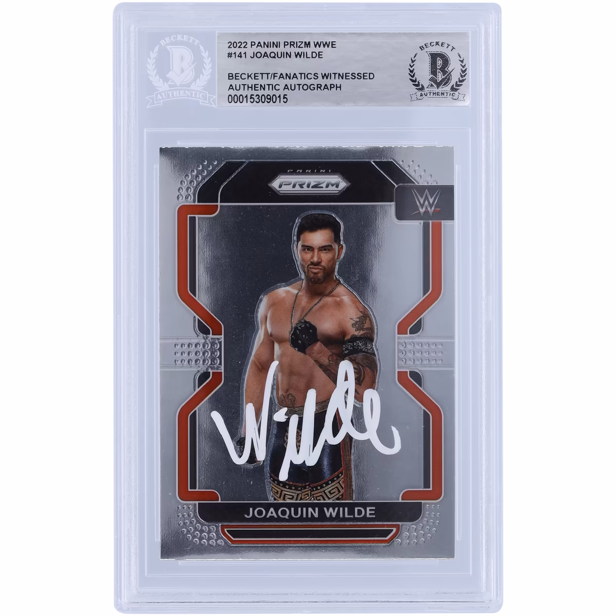 Joaquin Wilde WWE Autographed 2022 Panini Prizm #141 Beckett Fanatics Witnessed Authenticated Card