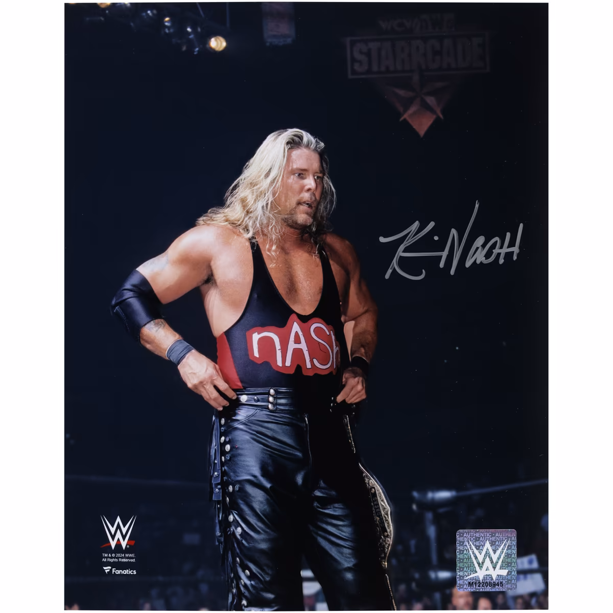 Kevin Nash WWE Autographed 8" x 10" Starrcade 1998 Holding Big Gold Title Photograph