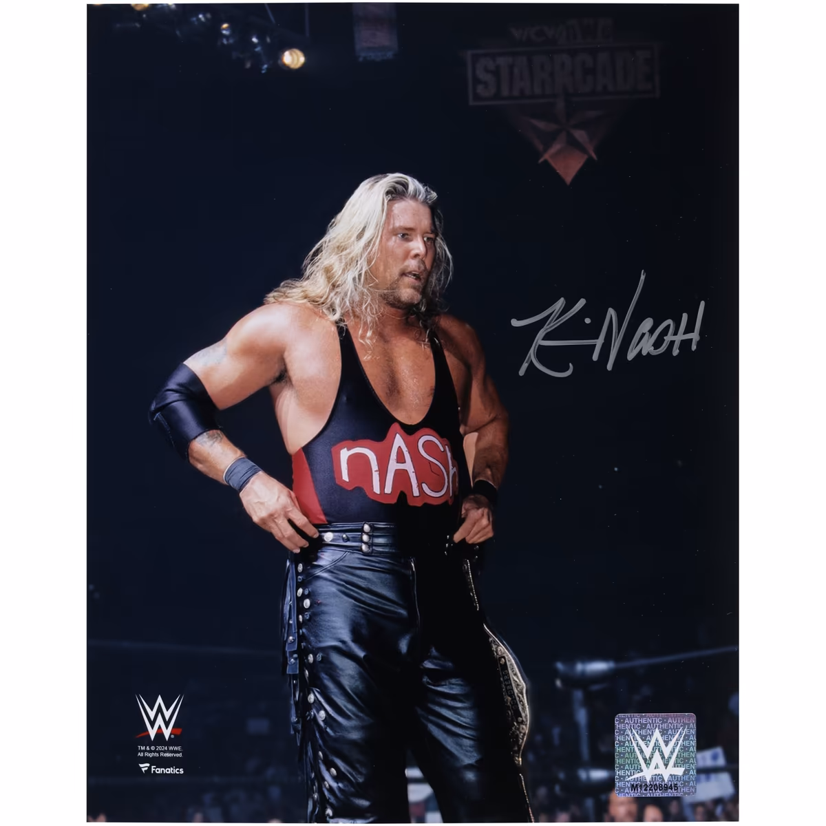 Kevin Nash WWE Autographed 8" x 10" Starrcade 1998 Holding Big Gold Title Photograph