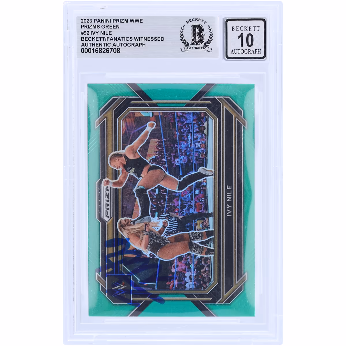 Ivy Nile Autographed 2023 Panini Prizm Green Prizm #92 Beckett Fanatics Witnessed Authenticated 10 Card 8 Ivy Nile Autographed 2023 Panini Prizm Green Prizm #92 Beckett Fanatics Witnessed Authenticated 10 Card