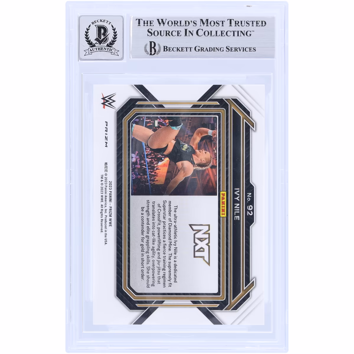 Ivy Nile Autographed 2023 Panini Prizm Green Prizm #92 Beckett Fanatics Witnessed Authenticated 10 Card 3 Ivy Nile Autographed 2023 Panini Prizm Green Prizm #92 Beckett Fanatics Witnessed Authenticated 10 Card
