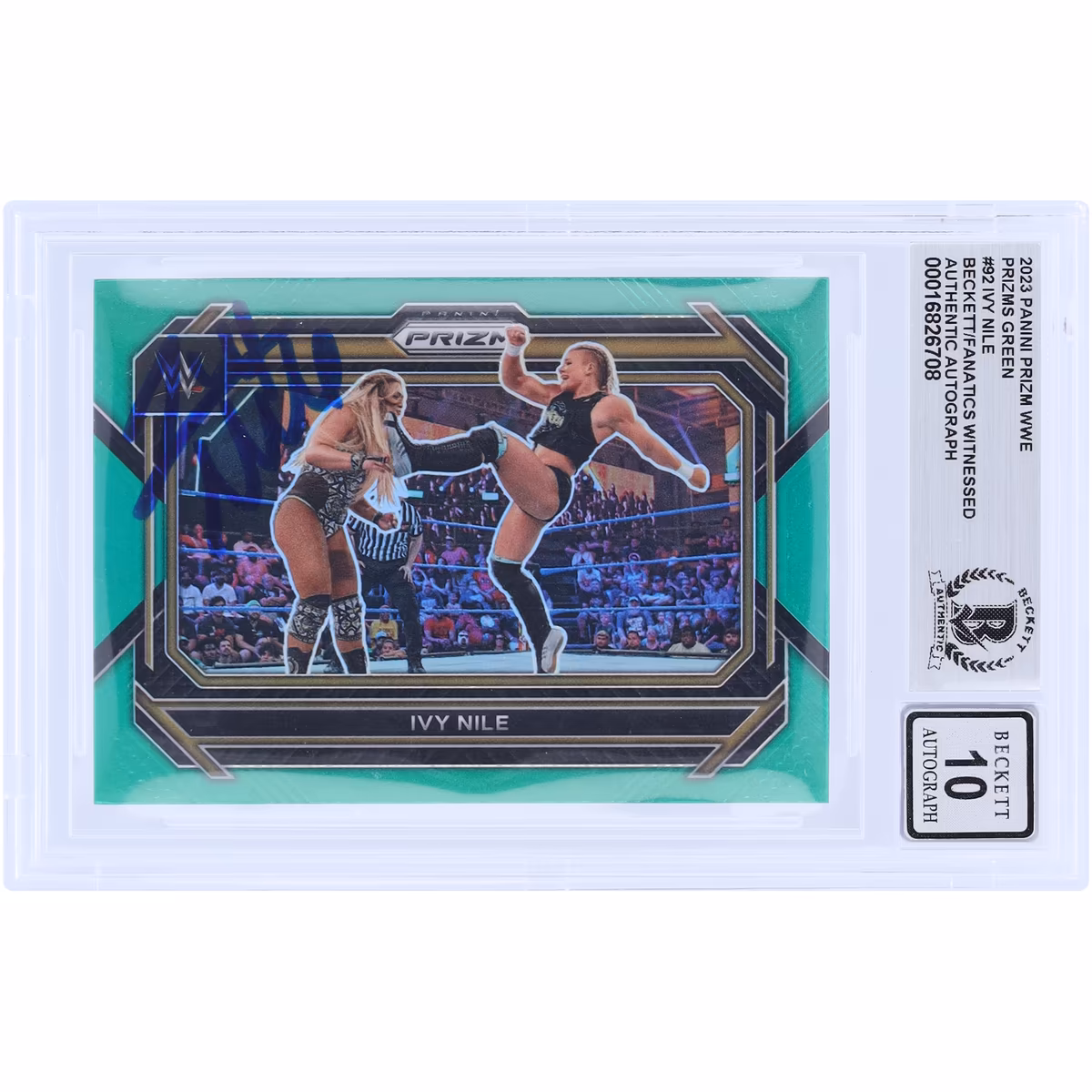 Ivy Nile Autographed 2023 Panini Prizm Green Prizm #92 Beckett Fanatics Witnessed Authenticated 10 Card 4 Ivy Nile Autographed 2023 Panini Prizm Green Prizm #92 Beckett Fanatics Witnessed Authenticated 10 Card